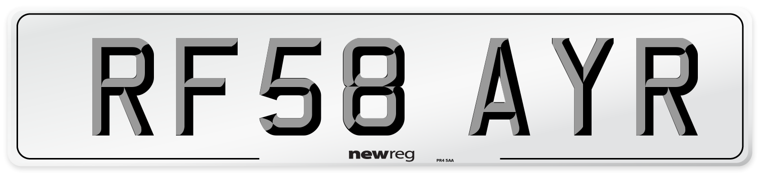 RF58 AYR Number Plate from New Reg
